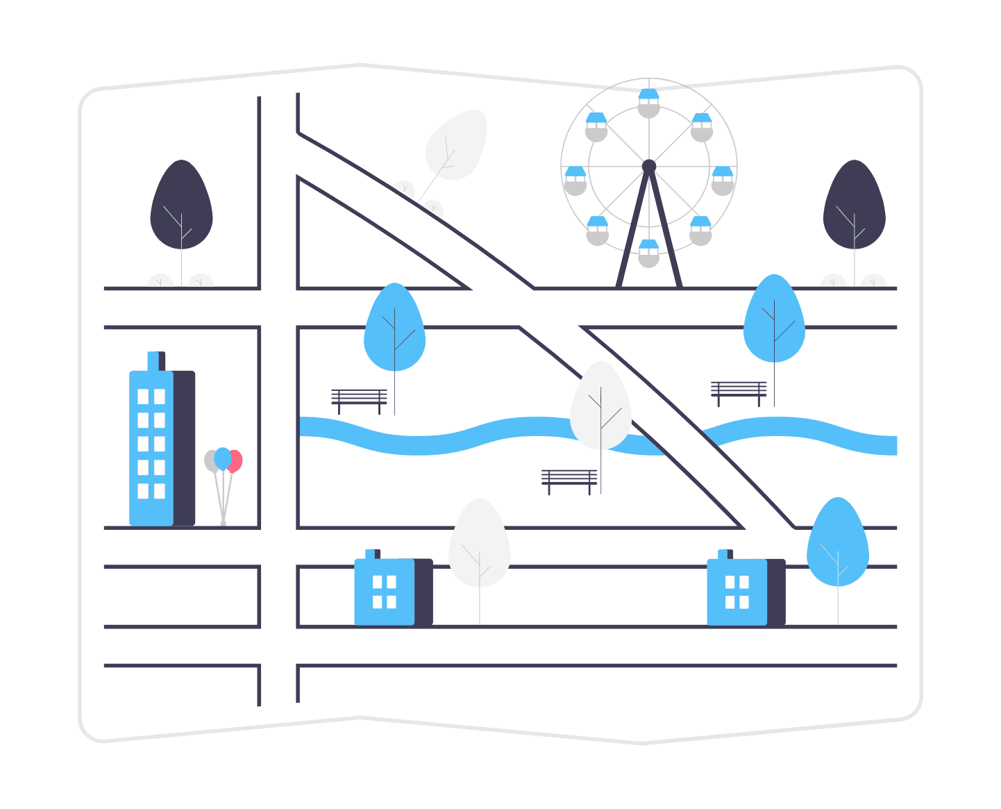 Map illustration showing Kempton Park and surrounding areas