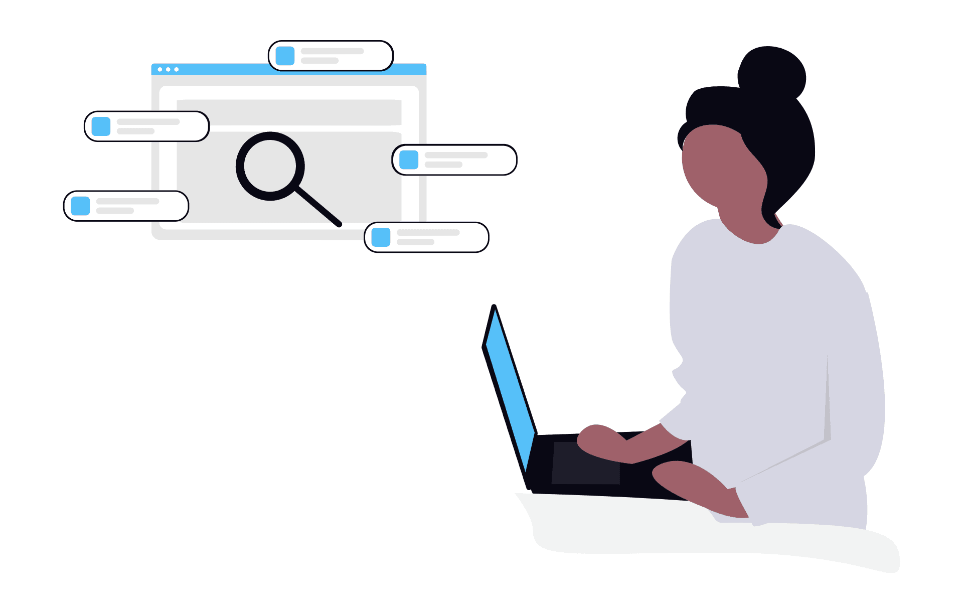Illustrative search performance dashboard used to explain SEO reporting